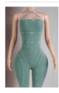 Kriss Kross Jumpsuit - Acid Green
